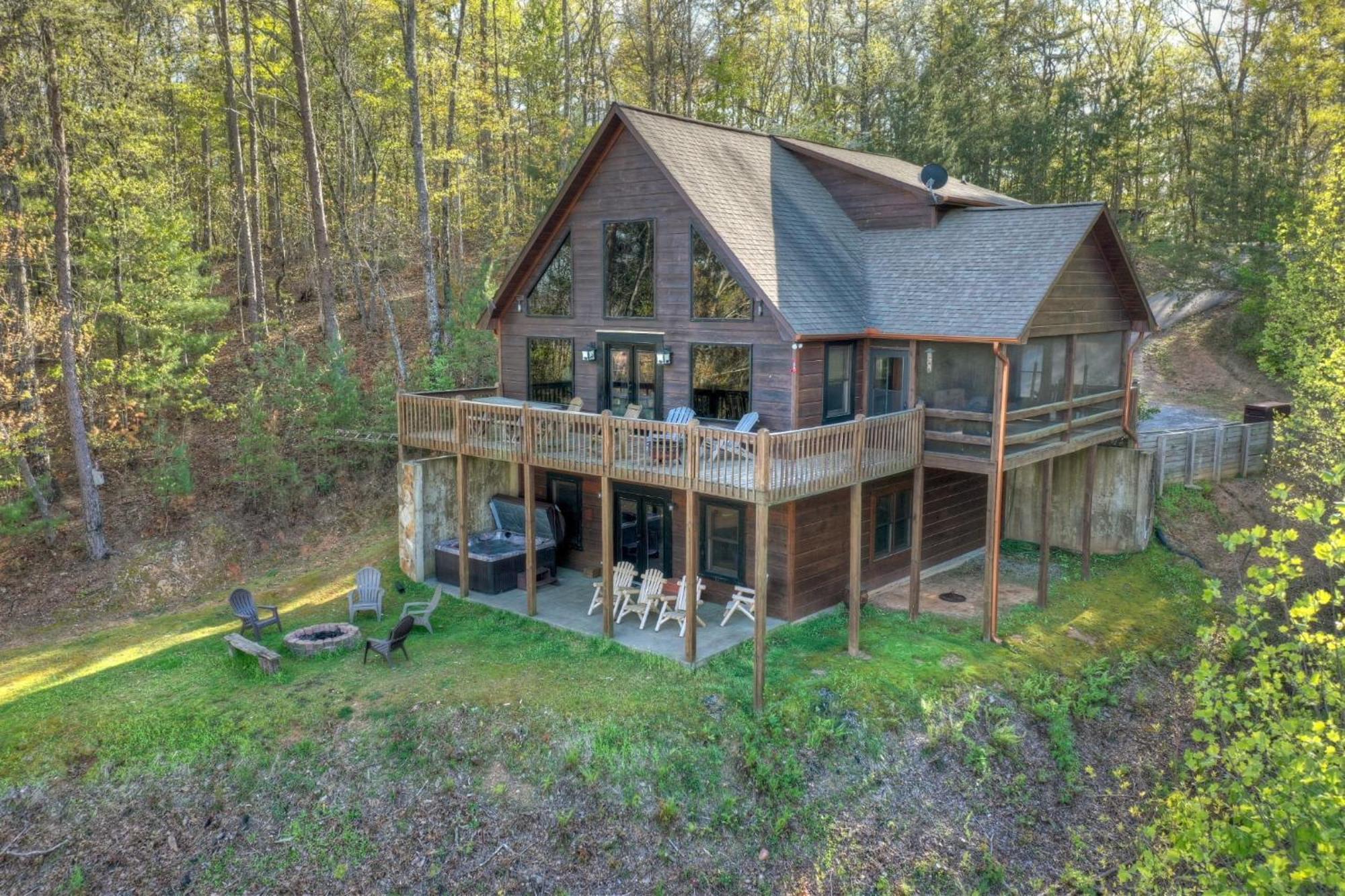 The View Sweeping Mountain Views Gas Fireplace Game Room Hot Tub Blue Ridge Eksteriør bilde